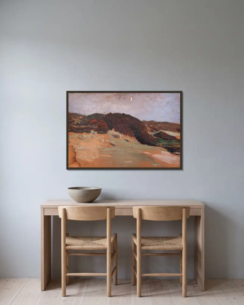 Landschaft aus Varberg von Richard Bergh gerahmt an einer Wand