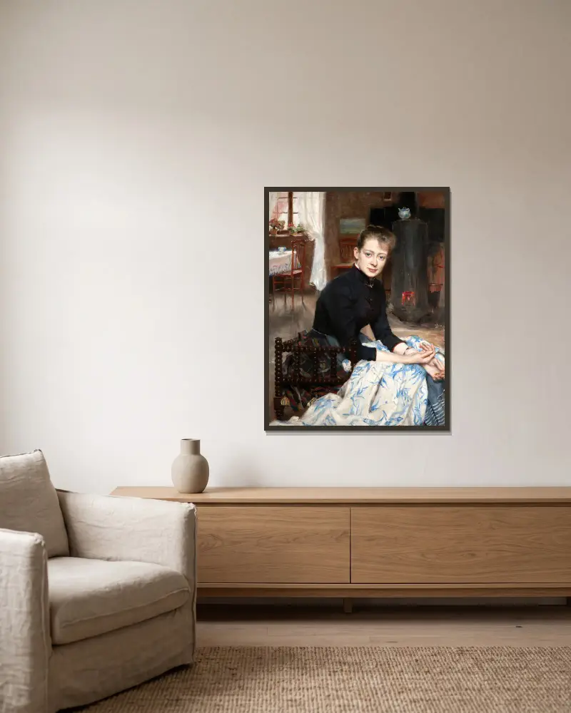 Meine Frau von Richard Bergh gerahmt an einer Wand