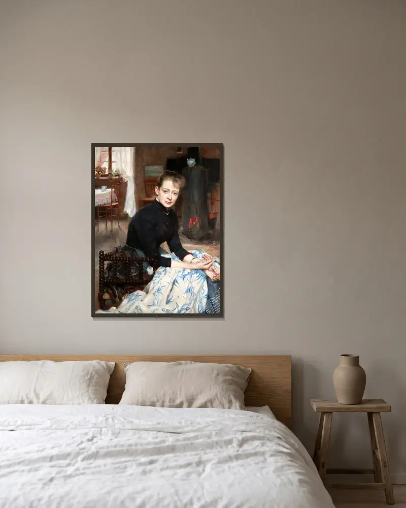 Meine Frau von Richard Bergh gerahmt an einer Wand