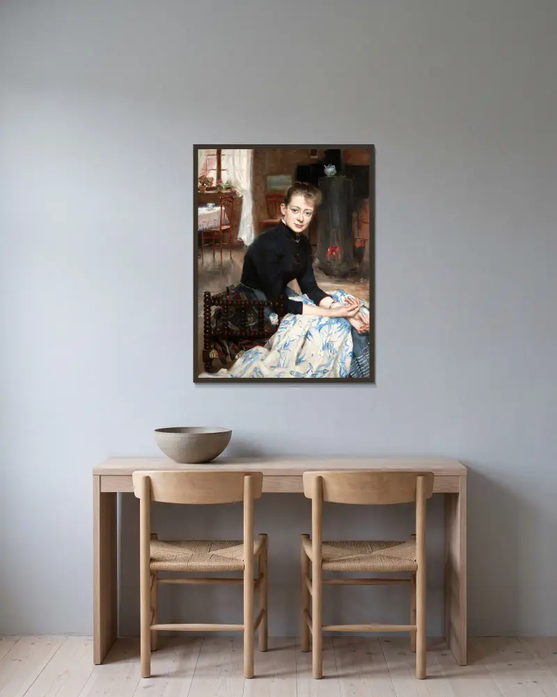 Meine Frau von Richard Bergh gerahmt an einer Wand