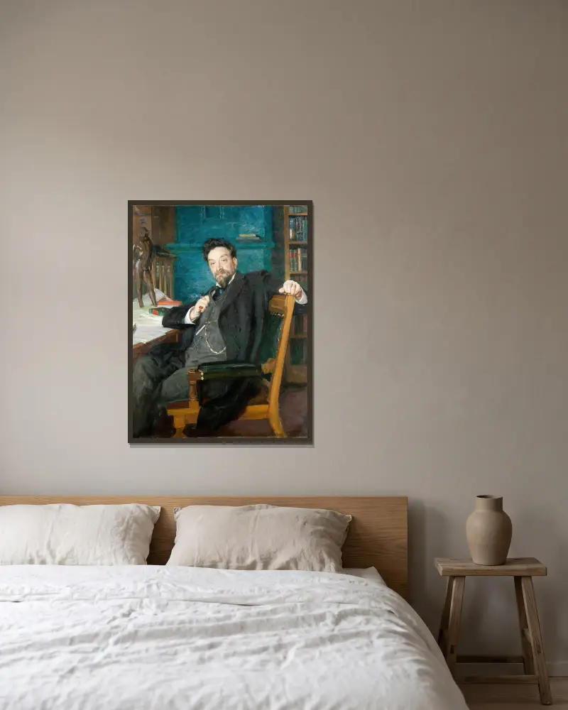 Professor Karl Warburg von Richard Bergh gerahmt an einer Wand