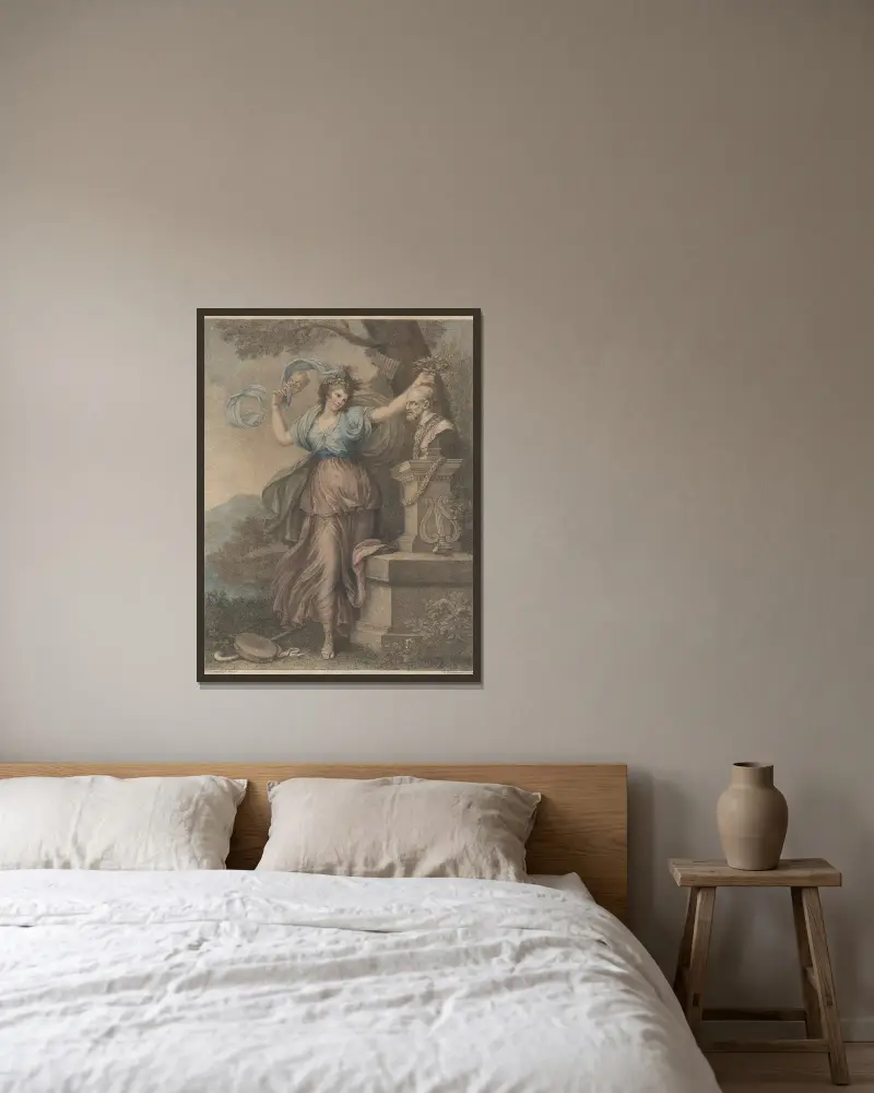 Mrs Abington som Thalia av Richard Cosway inramad på en vägg