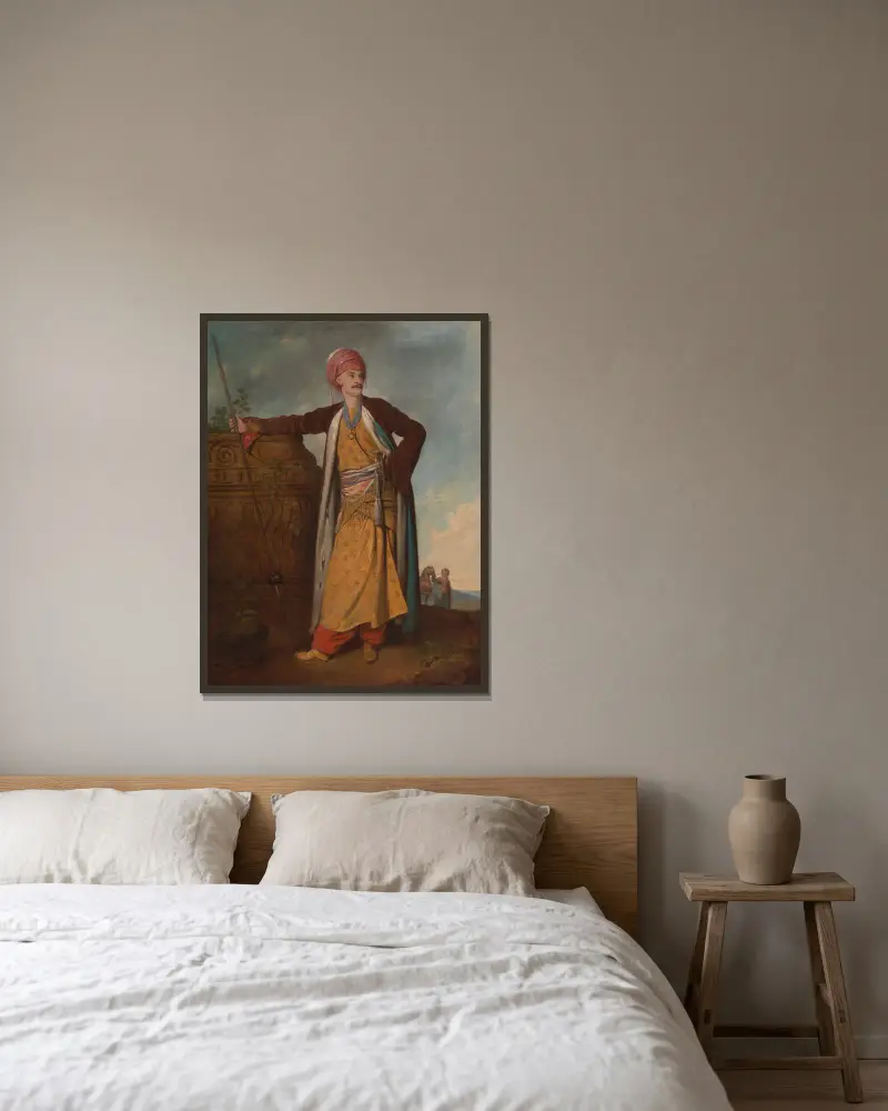 Porträtt av en armenier av Richard Cosway inramad på en vägg