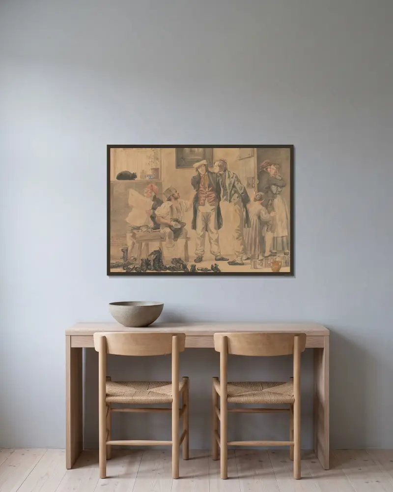 Rozstrzygnięcie spornego punktu, Richard Dadd w ramie na ścianie