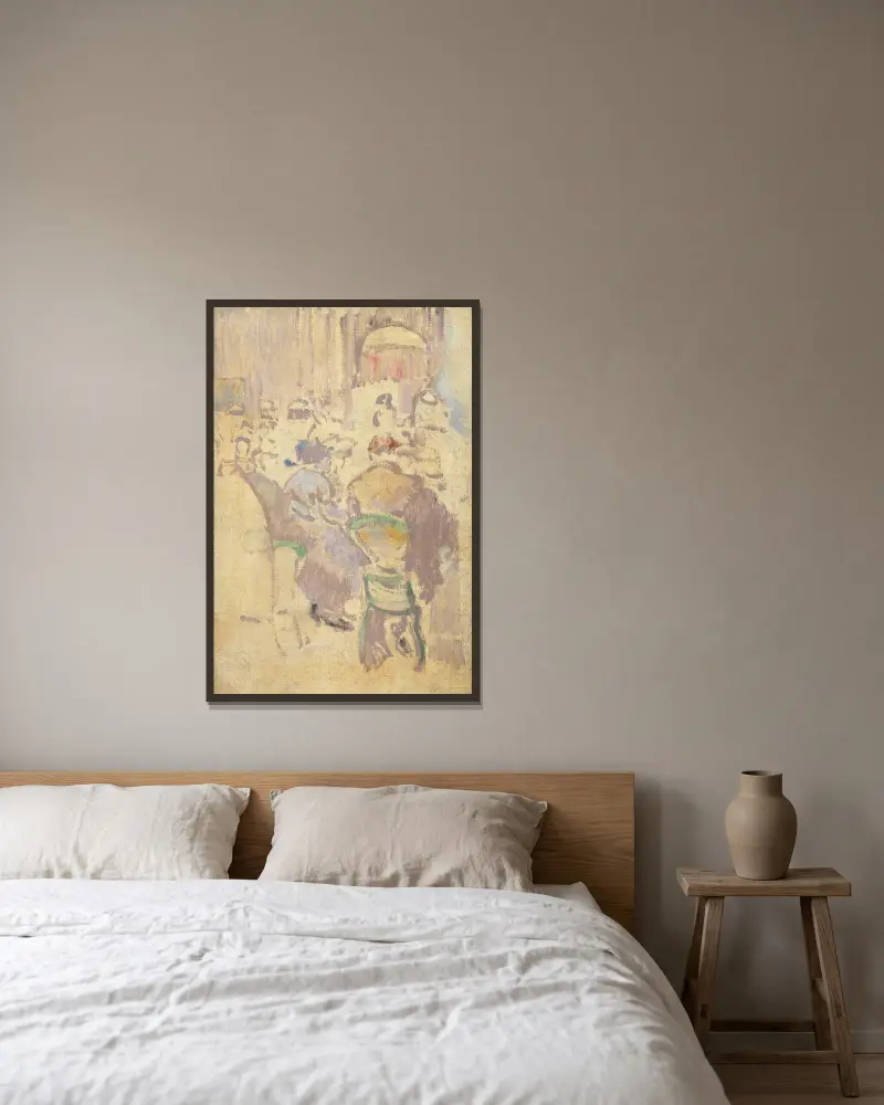 Wnętrze kawiarni, Baccarat, Dieppe, Walter Richard Sickert w ramie na ścianie