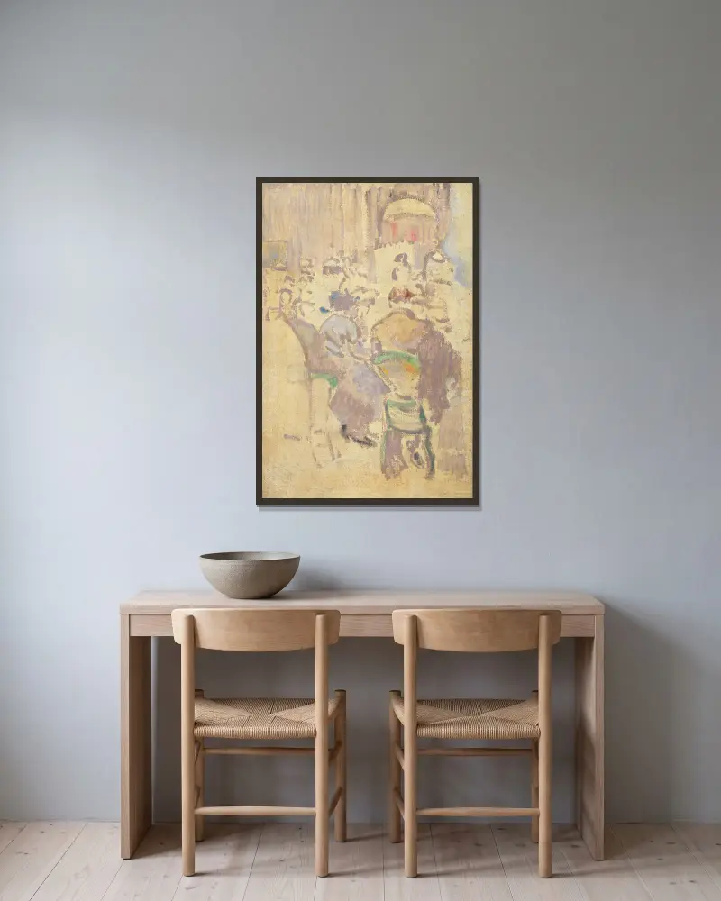 Wnętrze kawiarni, Baccarat, Dieppe, Walter Richard Sickert w ramie na ścianie