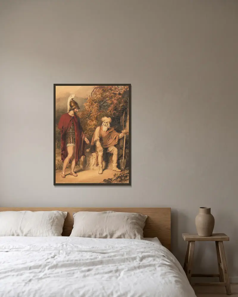 Alkibiades und Timon von Richard Westall gerahmt an einer Wand