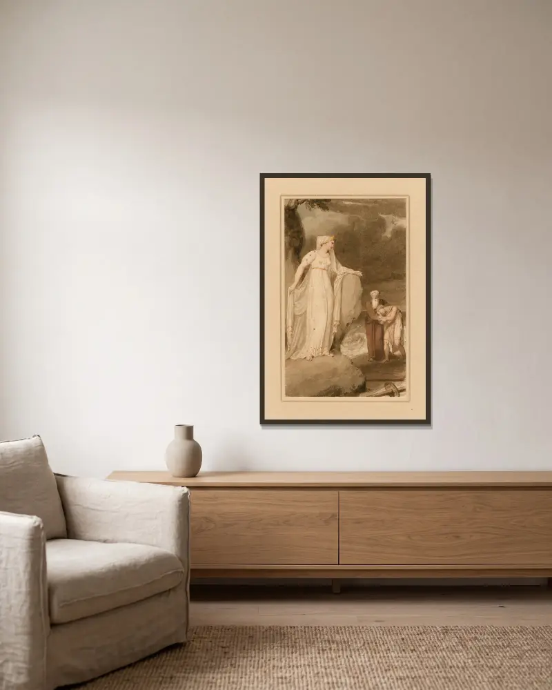 Der Sturm von Richard Westall gerahmt an einer Wand