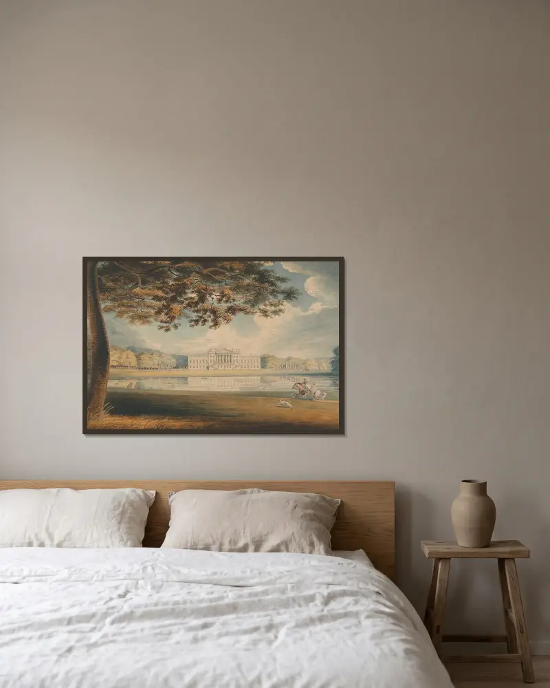 Wanstead House von Richard Westall gerahmt an einer Wand
