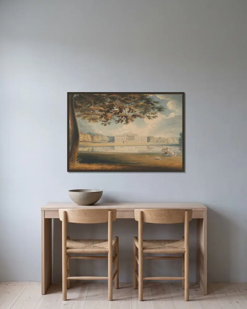 Wanstead House von Richard Westall gerahmt an einer Wand