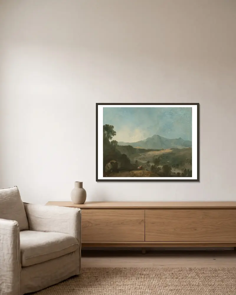 Cader Idris, with the Mawddach River av Richard Wilson inramad på en vägg