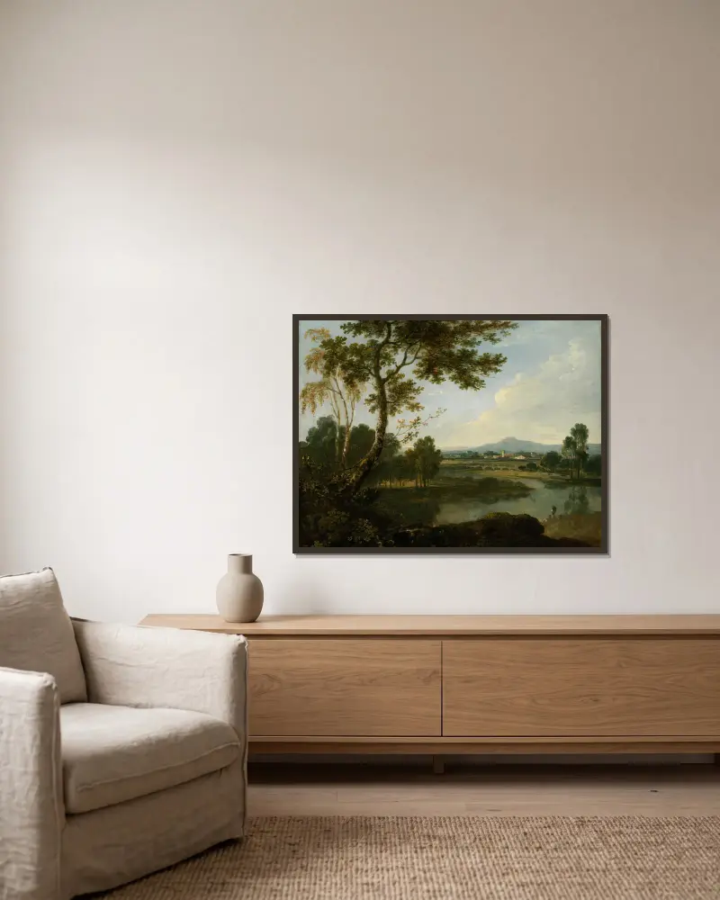Landschaft in Italien von Richard Wilson gerahmt an einer Wand