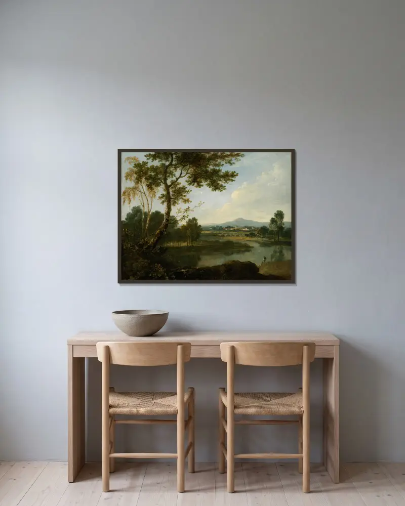 Landschaft in Italien von Richard Wilson gerahmt an einer Wand