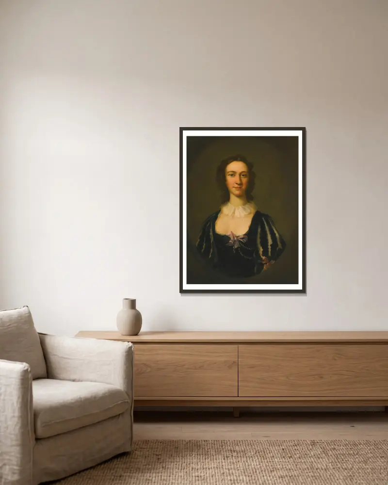 Porträtt av Flora Macdonald av Richard Wilson inramad på en vägg