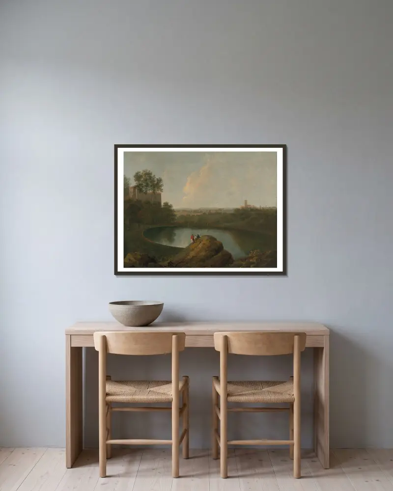 Sjön Nemis norra ände av Richard Wilson inramad på en vägg
