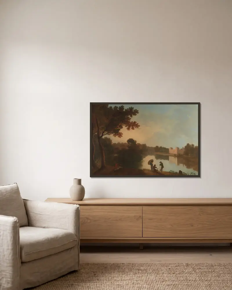 Wilton House från sydost av Richard Wilson inramad på en vägg