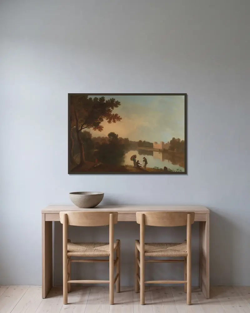 Wilton House från sydost av Richard Wilson inramad på en vägg