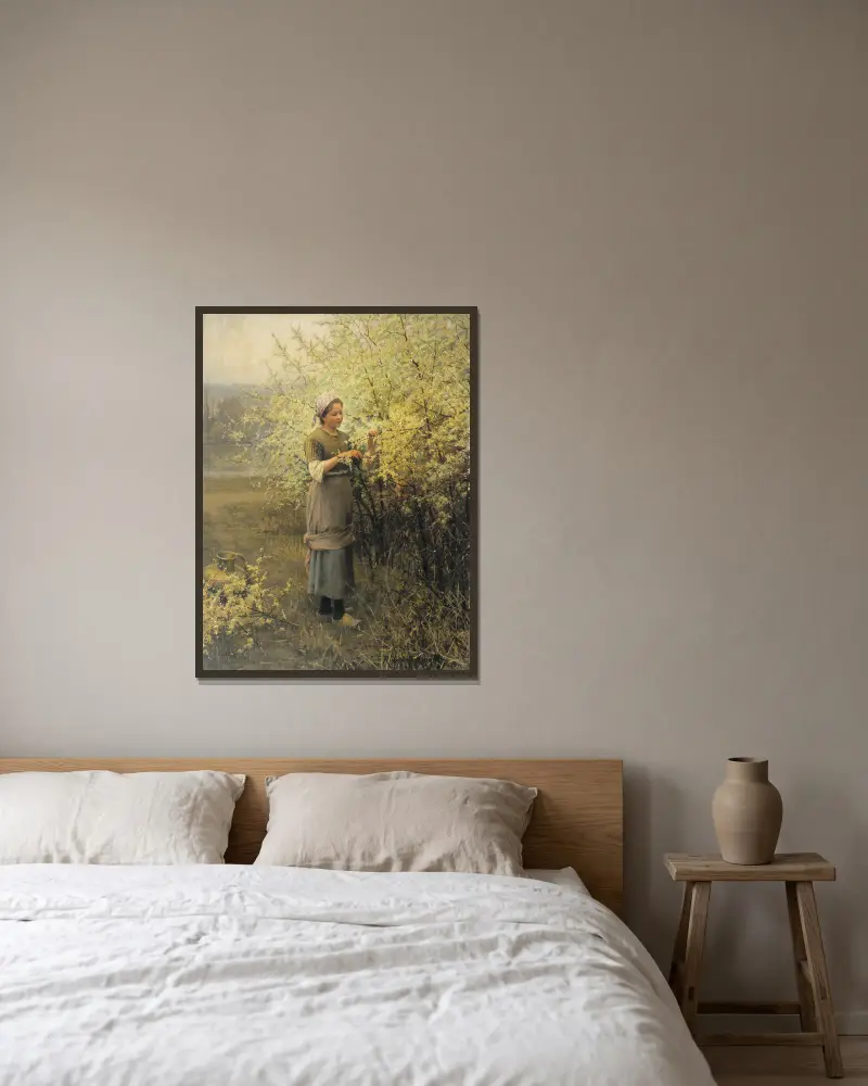 Springtime av Daniel Ridgway Knight inramad på en vägg