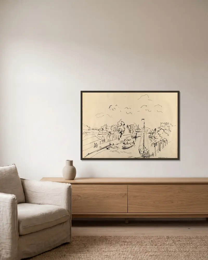 Kostverlorenvaart i Amsterdam av Rik Wouters inramad på en vägg