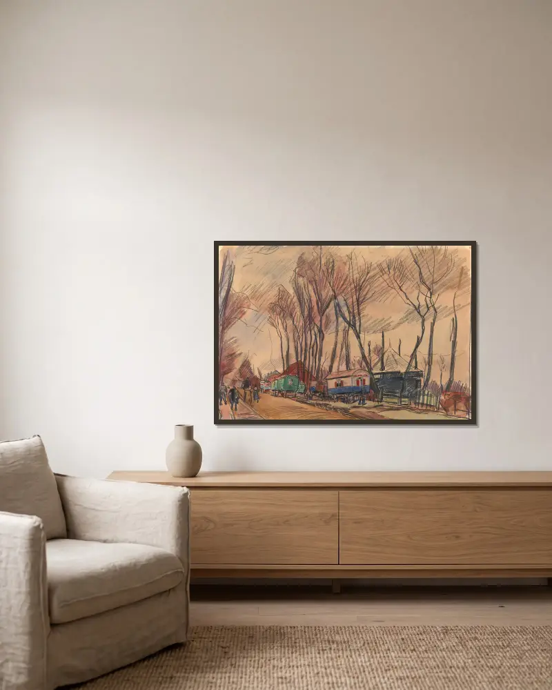 Straße im Regen – Amersfoort von Rik Wouters gerahmt an einer Wand