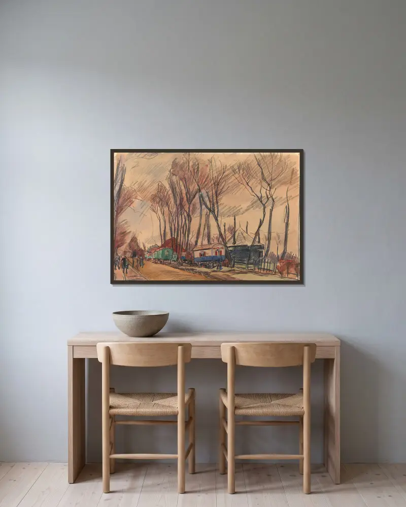 Straße im Regen – Amersfoort von Rik Wouters gerahmt an einer Wand