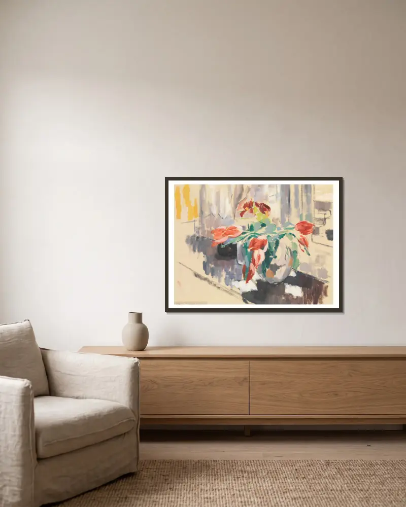 Tulpen von Rik Wouters gerahmt an einer Wand