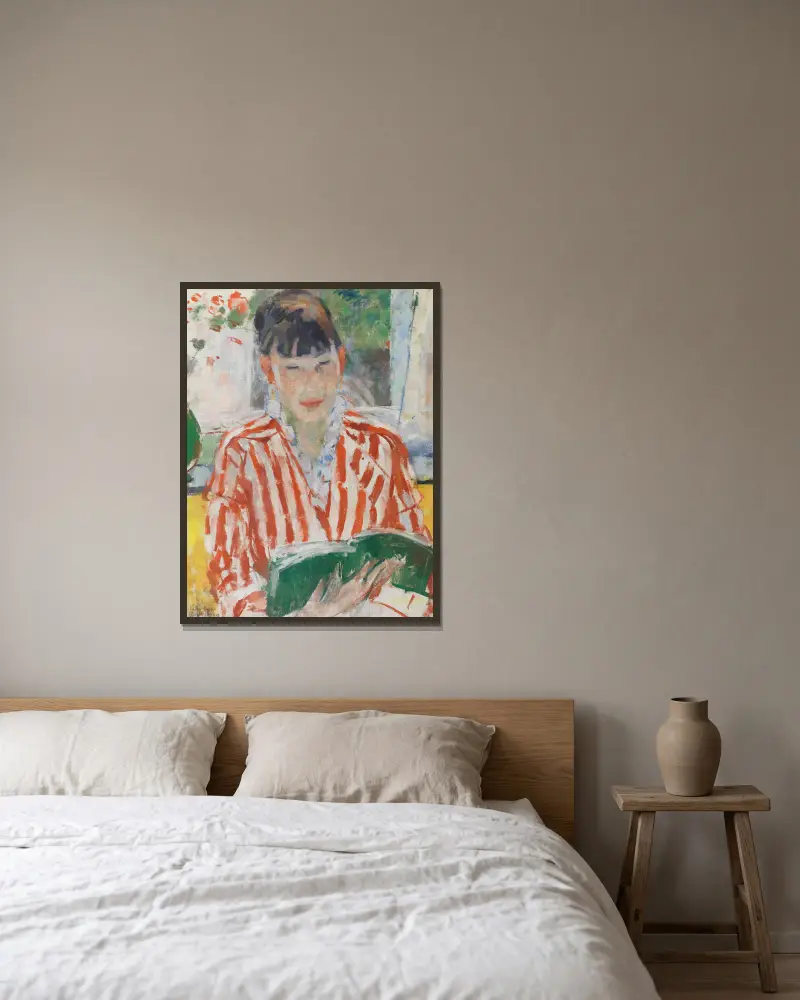Lesende Frau, 1913 von Rik Wouters gerahmt an einer Wand