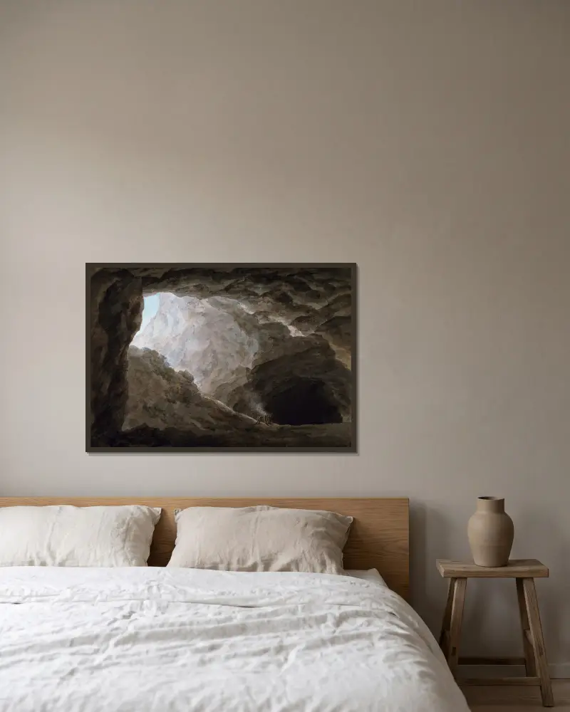 Eine Grotte in der Campagna von John Robert Cozens gerahmt an einer Wand
