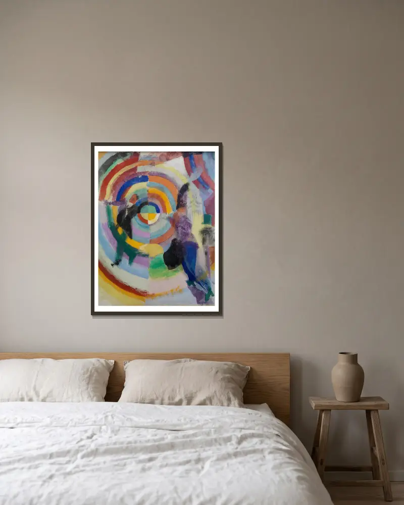 Verbrechen aus Leidenschaft von Robert Delaunay gerahmt an einer Wand
