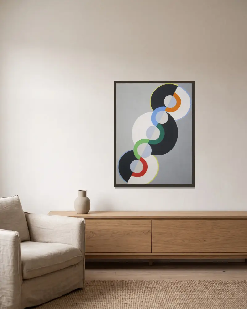 Endless Rhythm von Robert Delaunay gerahmt an einer Wand
