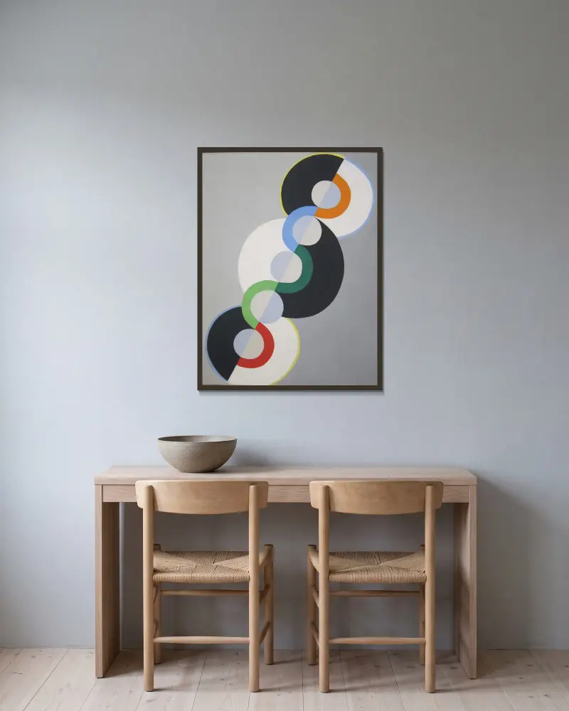 Endless Rhythm von Robert Delaunay gerahmt an einer Wand