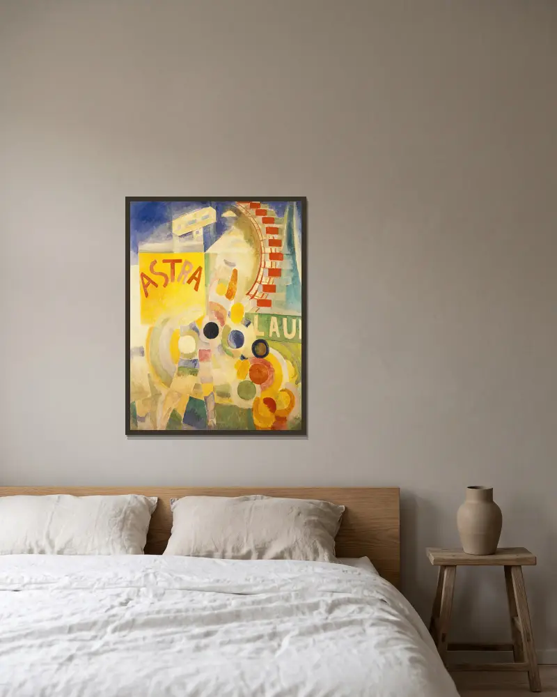 Die Mannschaft von Cardiff von Robert Delaunay gerahmt an einer Wand