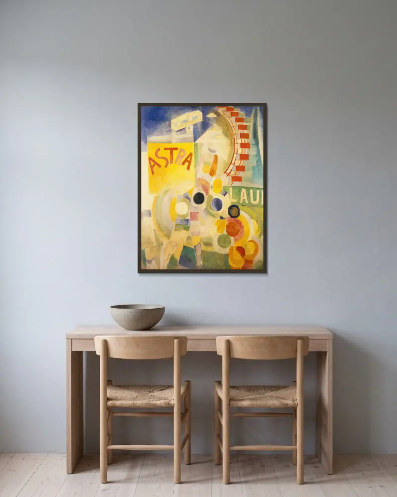 Die Mannschaft von Cardiff von Robert Delaunay gerahmt an einer Wand