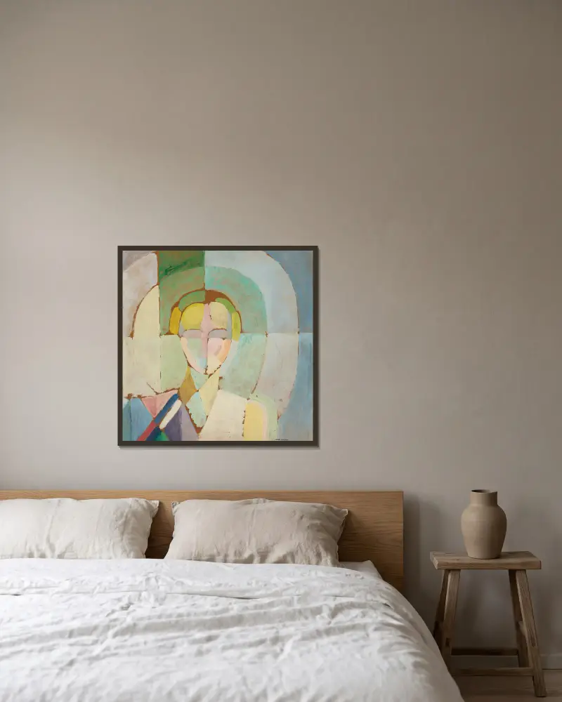 Porträt von Madame Heim von Robert Delaunay gerahmt an einer Wand