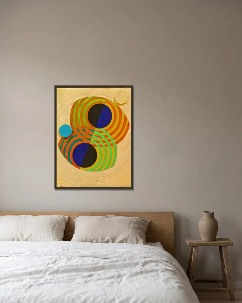 Relief; Rhythms von Robert Delaunay gerahmt an einer Wand