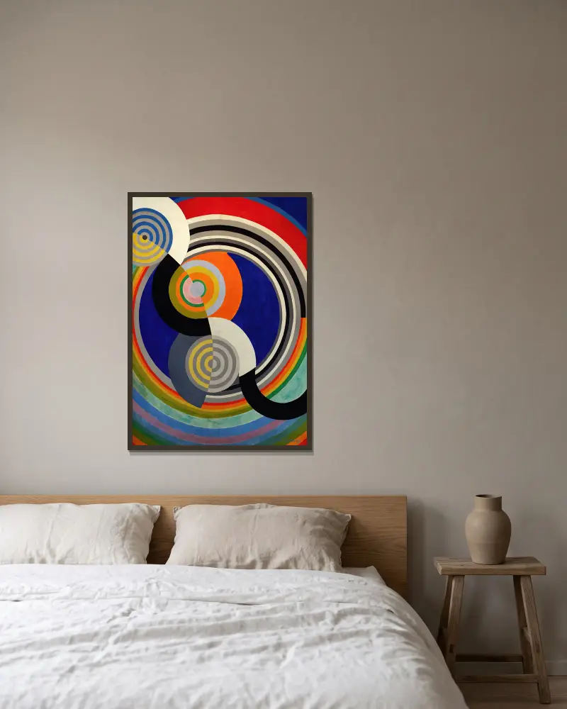 Rhythmus Nr. 2 von Robert Delaunay gerahmt an einer Wand