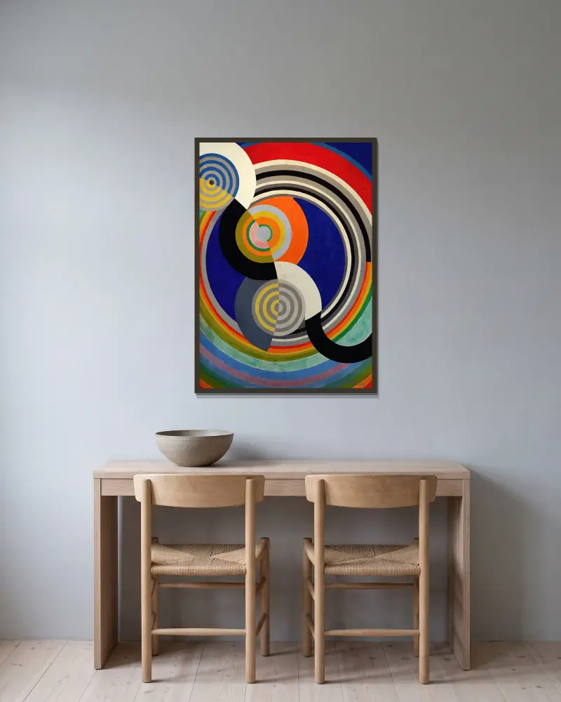 Rhythmus Nr. 2 von Robert Delaunay gerahmt an einer Wand