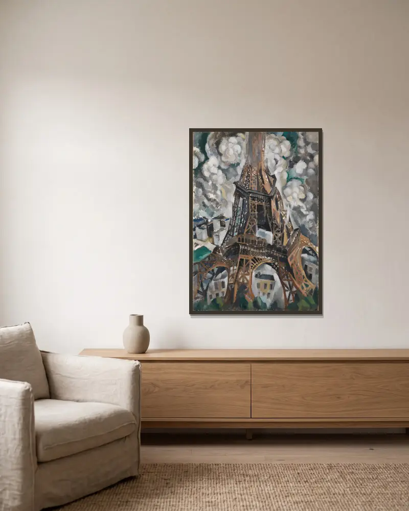 Der Eiffelturm von Robert Delaunay gerahmt an einer Wand