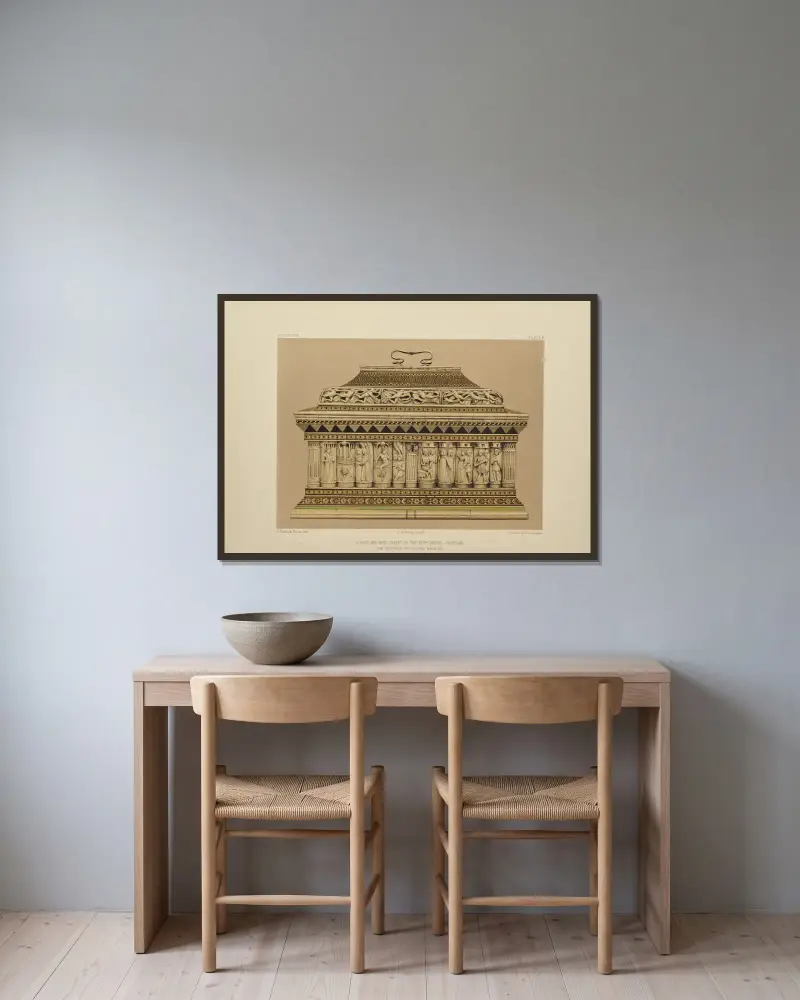 Kunstschätze des Vereinigten Königreichs, Tafel 7 von Robert Dudley gerahmt an einer Wand