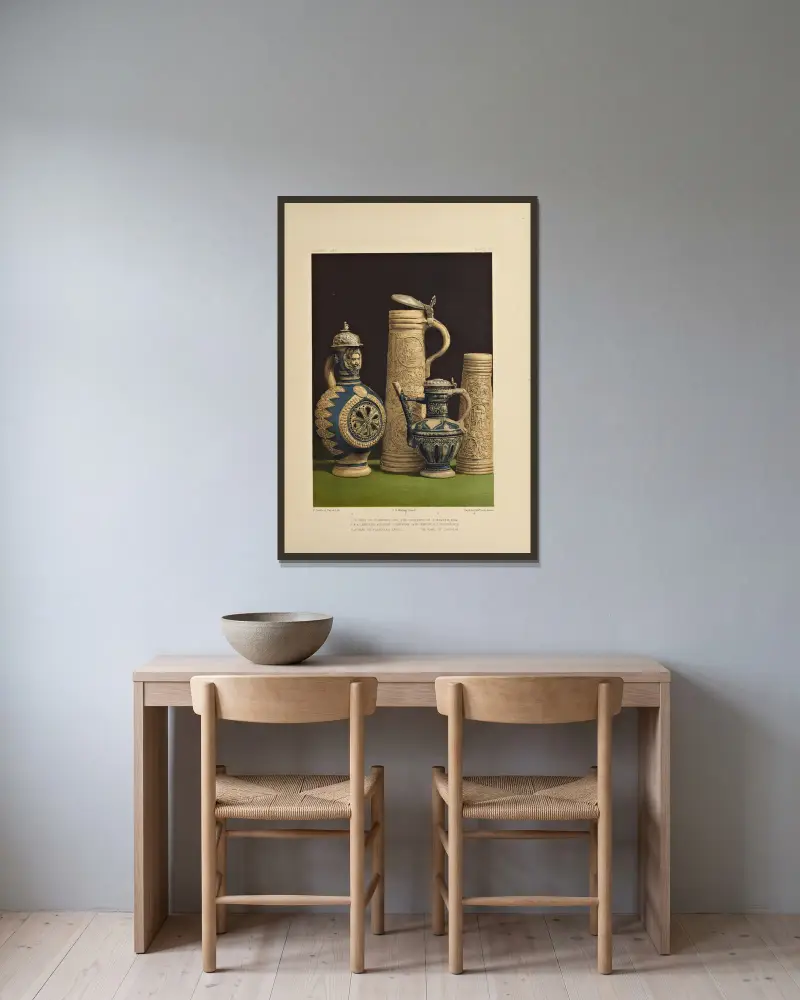 Kunstschätze des Vereinigten Königreichs, Tafel 31 von Robert Dudley gerahmt an einer Wand