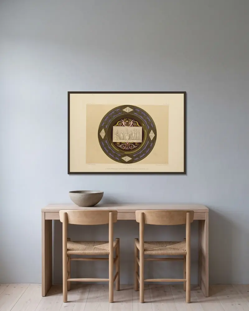 Kunstschätze des Vereinigten Königreichs, Tafel 35 von Robert Dudley gerahmt an einer Wand