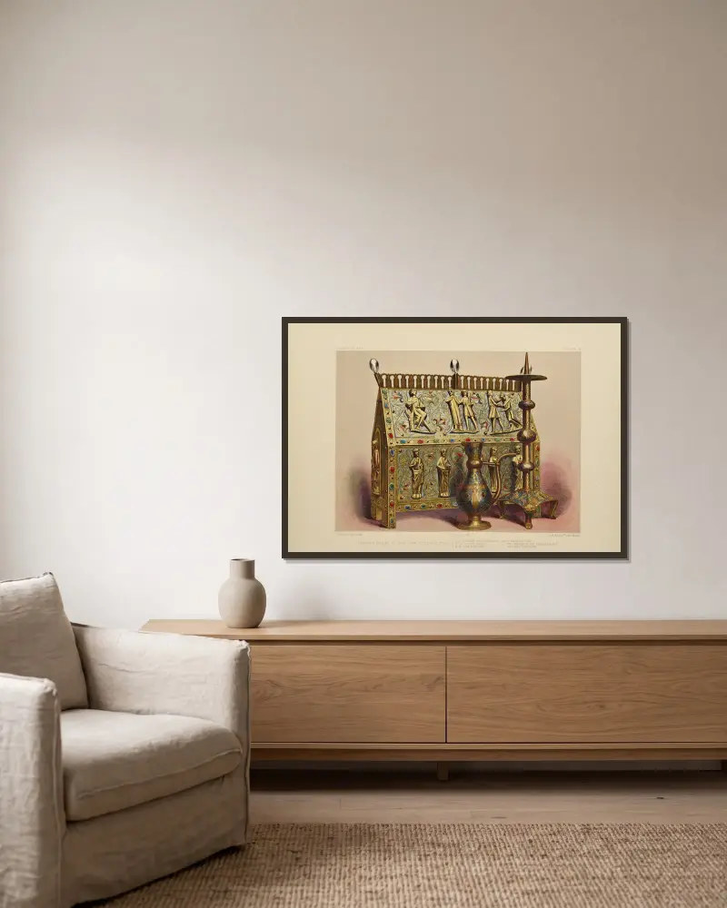 Kunstschätze des Vereinigten Königreichs, Tafel 44 von Robert Dudley gerahmt an einer Wand
