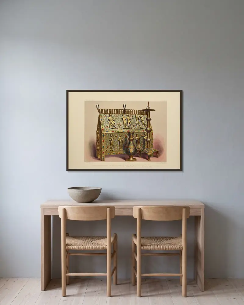 Kunstschätze des Vereinigten Königreichs, Tafel 44 von Robert Dudley gerahmt an einer Wand