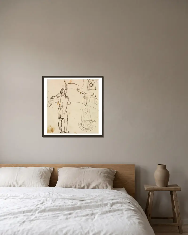 Study for Napoleon Bonaparte av Benjamin Robert Haydon inramad på en vägg