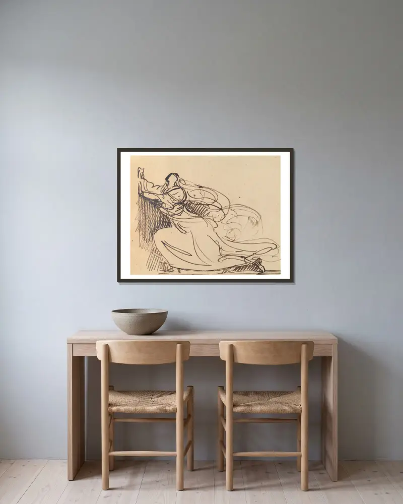 Studie einer knienden, flehenden Frau – Nr. 1 von Benjamin Robert Haydon gerahmt an einer Wand