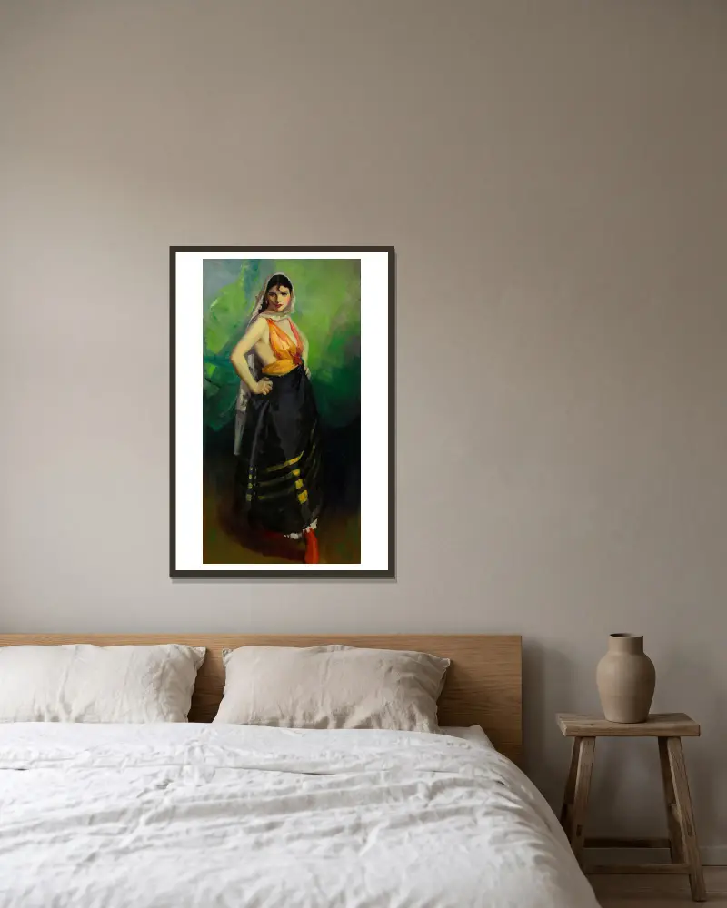 Betalo Rubino, Dramatic Dancer av Robert Henri inramad på en vägg