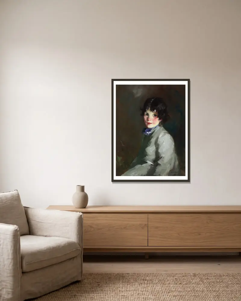 Catharine av Robert Henri inramad på en vägg
