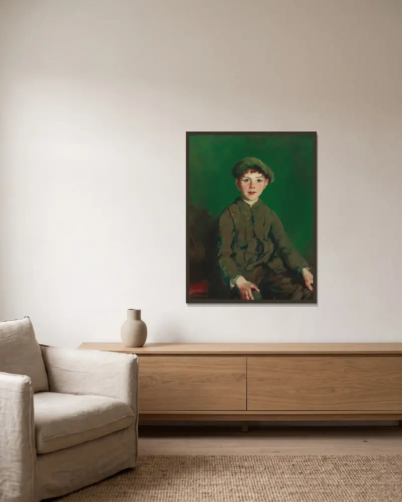 Irish Lad av Robert Henri inramad på en vägg