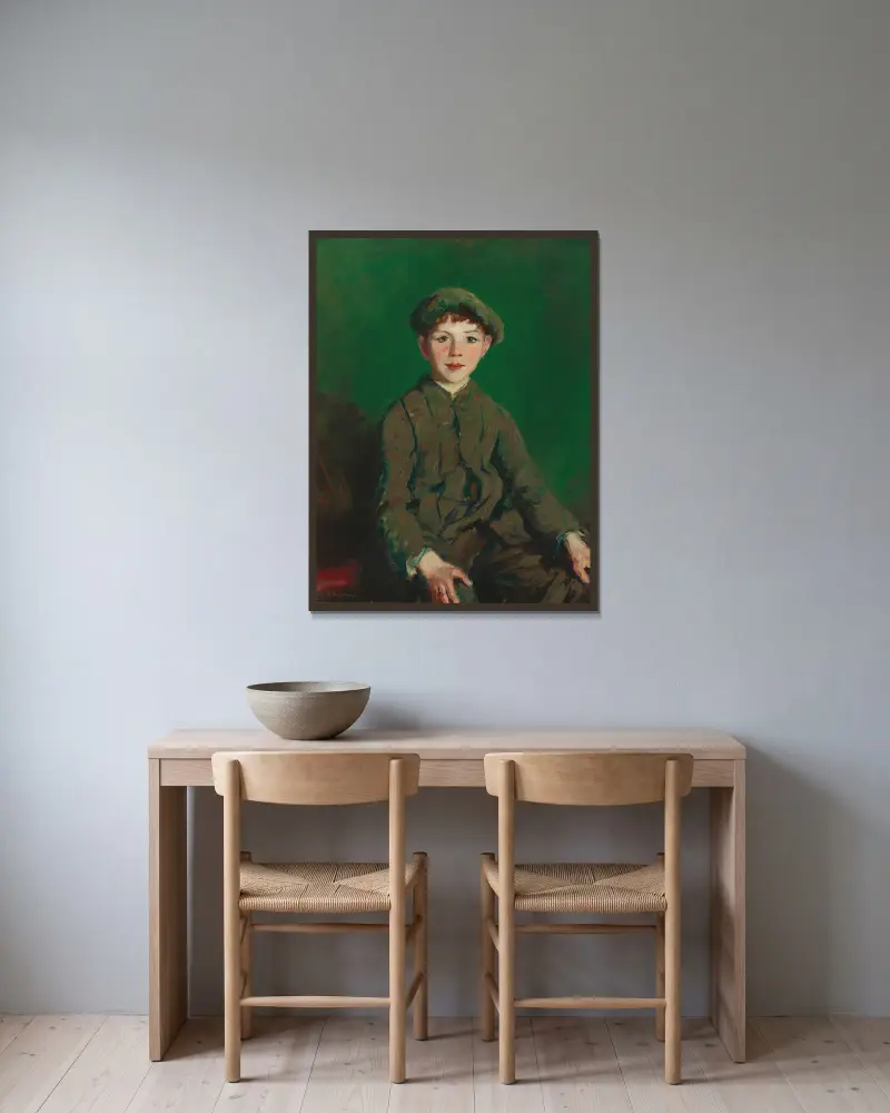 Irish Lad av Robert Henri inramad på en vägg