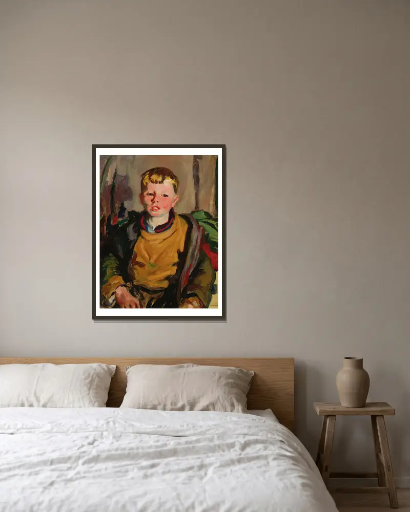 Macnamara av Robert Henri inramad på en vägg